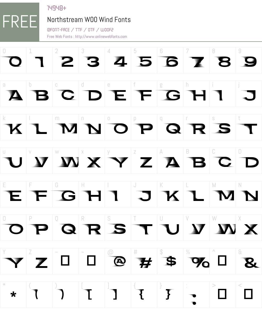 NorthstreamW00-Wind Font Screenshots