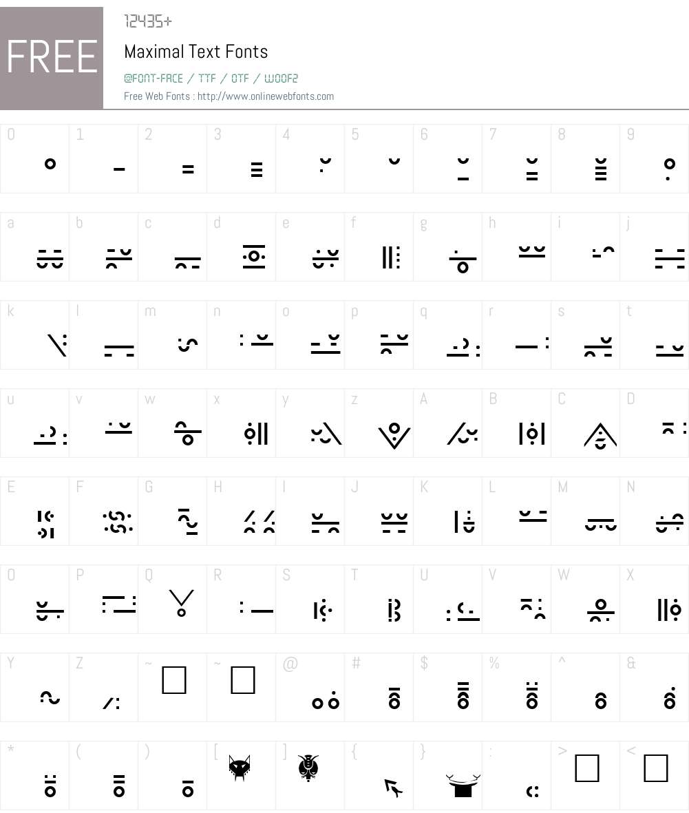 Maximal Text Font Screenshots