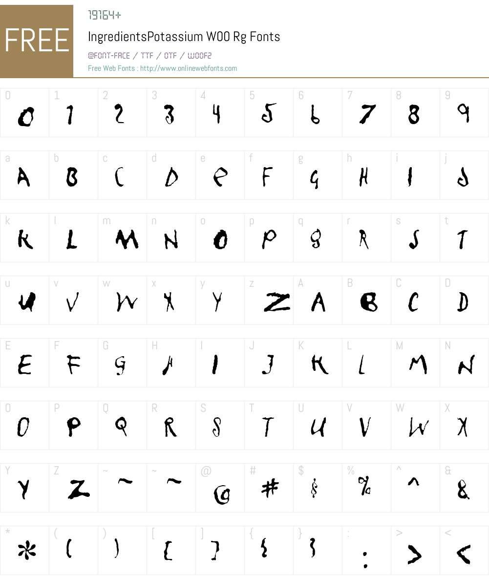 Ingredients-Potassium Font Screenshots