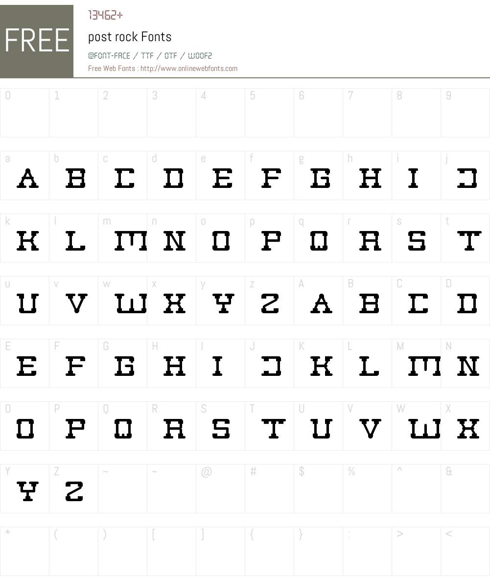 post rock Font Screenshots