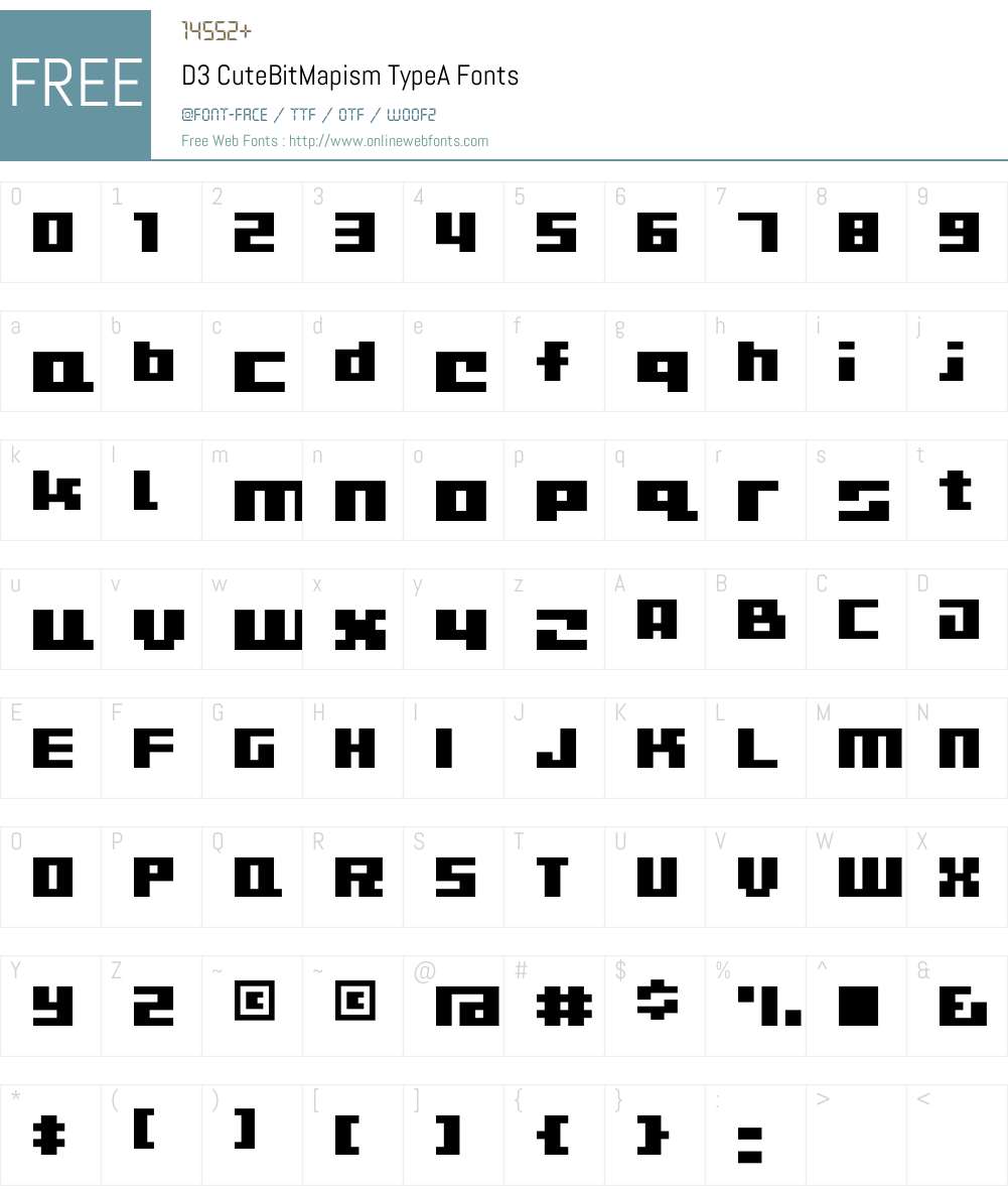 D3 CuteBitMapism TypeA Font Screenshots