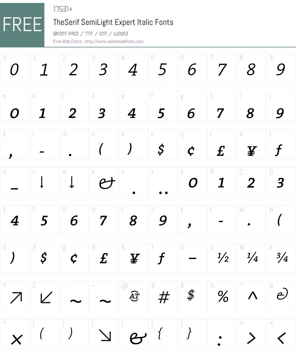 The Serif Semi Light- Font Screenshots