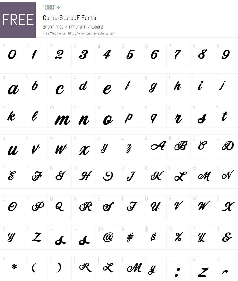 CornerStoreJF Font Screenshots