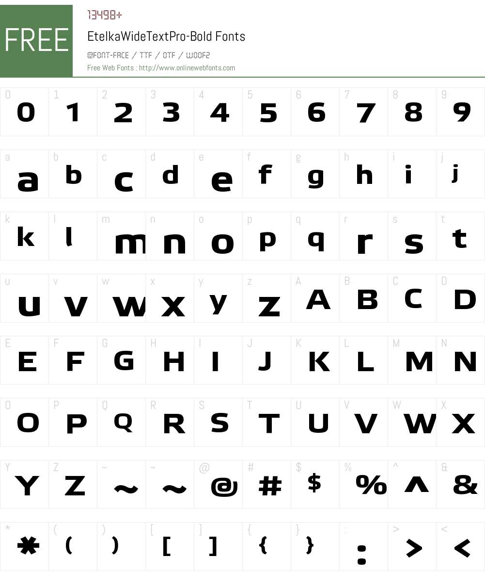 Etelka Wide Text Pro Font Screenshots