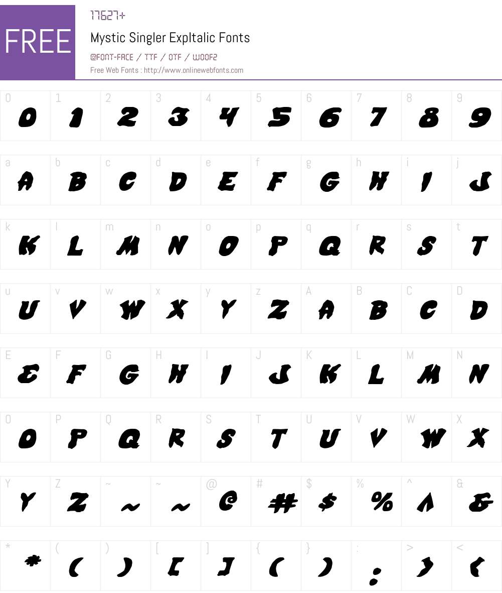 Mystic Singler ExpItalic Font Screenshots