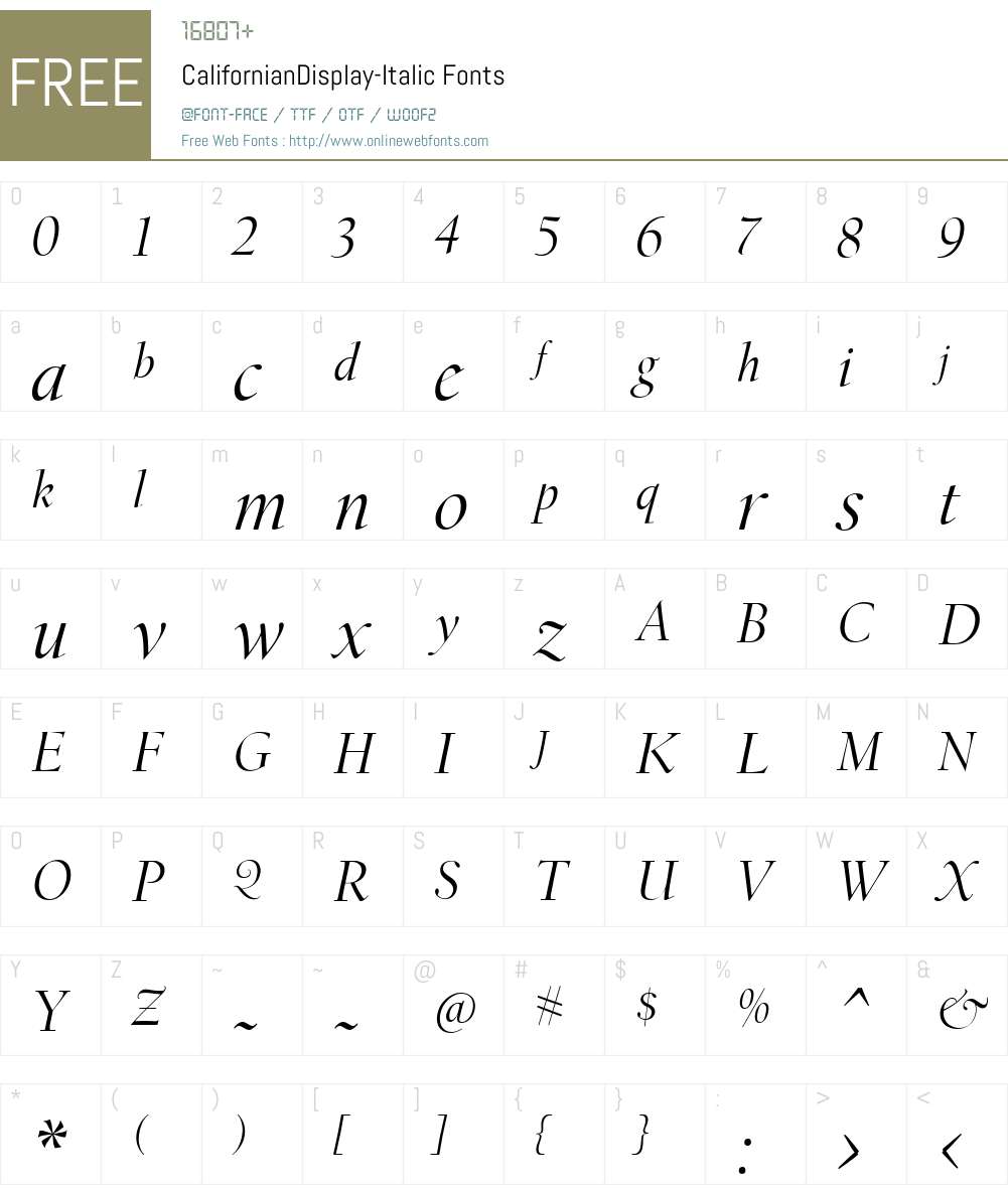 CalifornianDisplay Font Screenshots