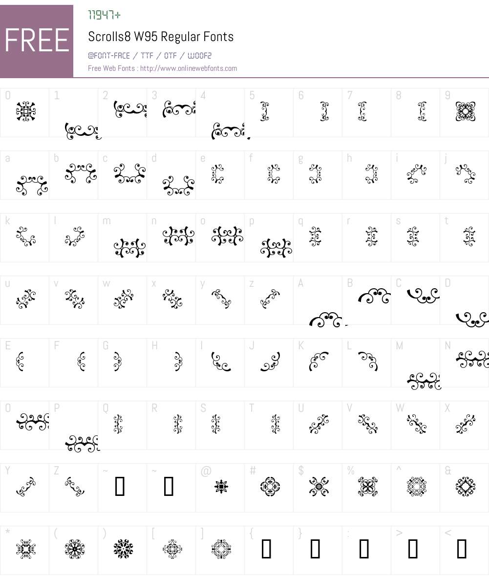 Scrolls8 Font Screenshots