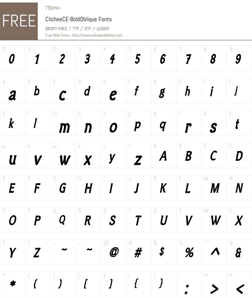 ClicheeCE Font Screenshots