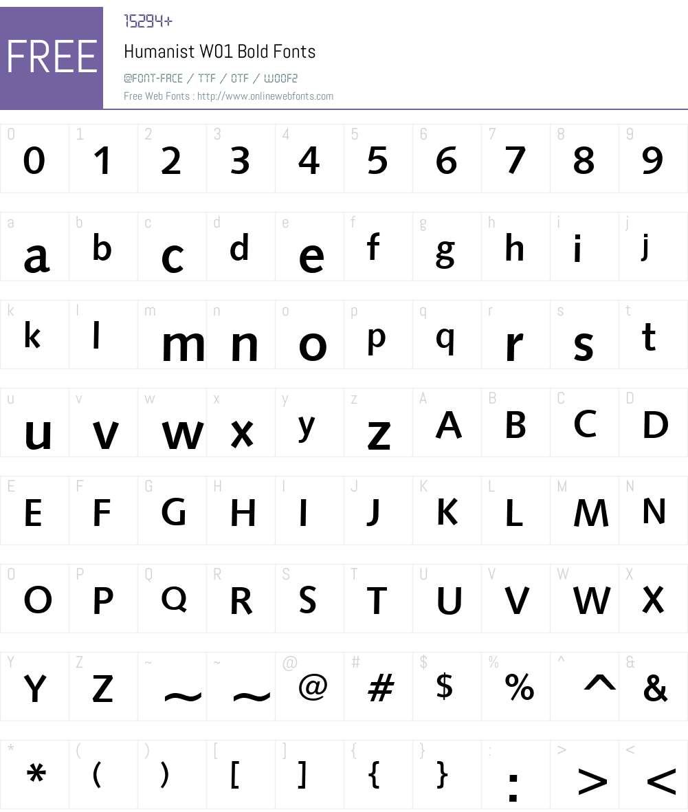 HumanistW01-Bold Font Screenshots