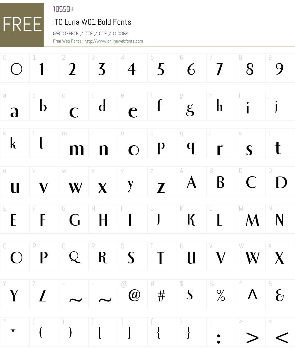 ITCLunaW01-Bold Font Screenshots