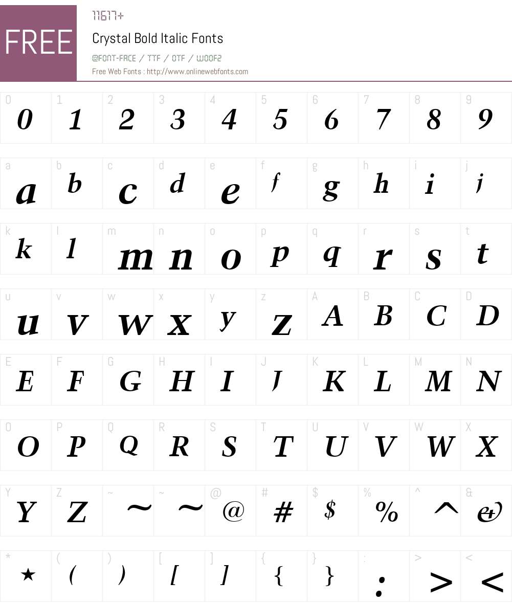 Crystal Font Screenshots