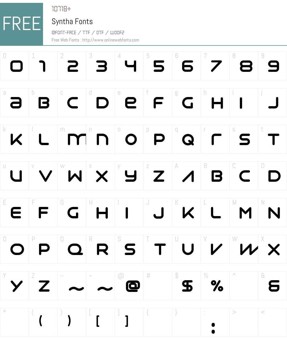 Syntha Font Screenshots