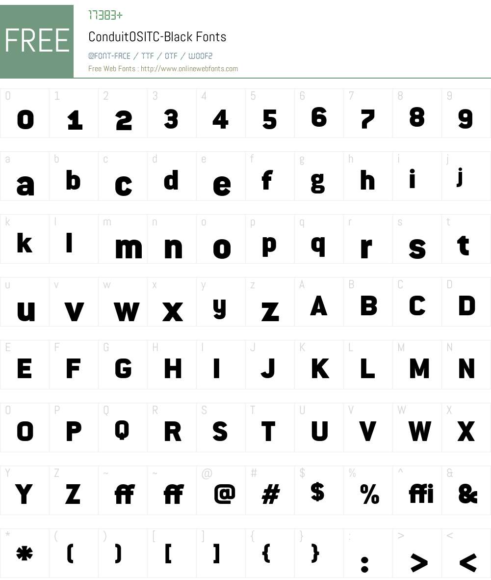 ConduitOSITC Font Screenshots