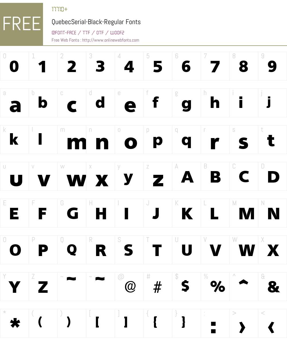 QuebecSerial-Black Font Screenshots