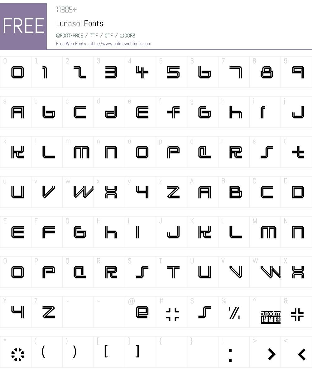 Lunasol Font Screenshots