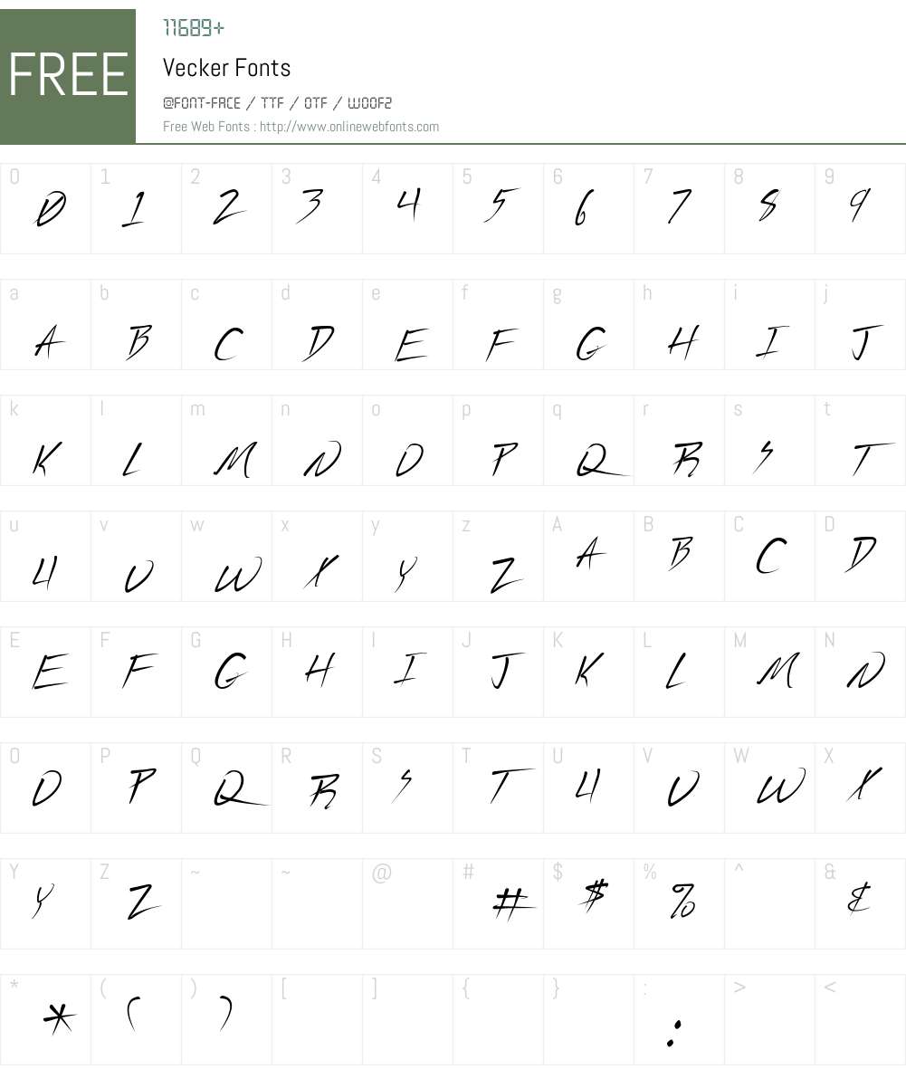 Vecker Font Screenshots