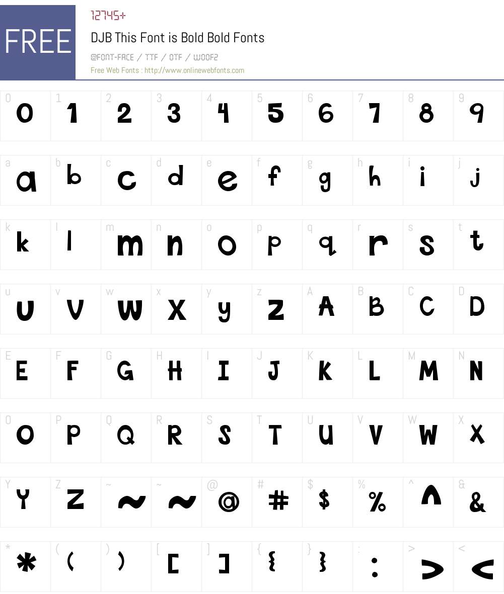 DJB This Font is Bold Font Screenshots
