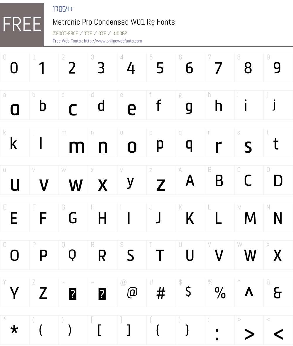 MetronicProCondensedW01-Rg Font Screenshots