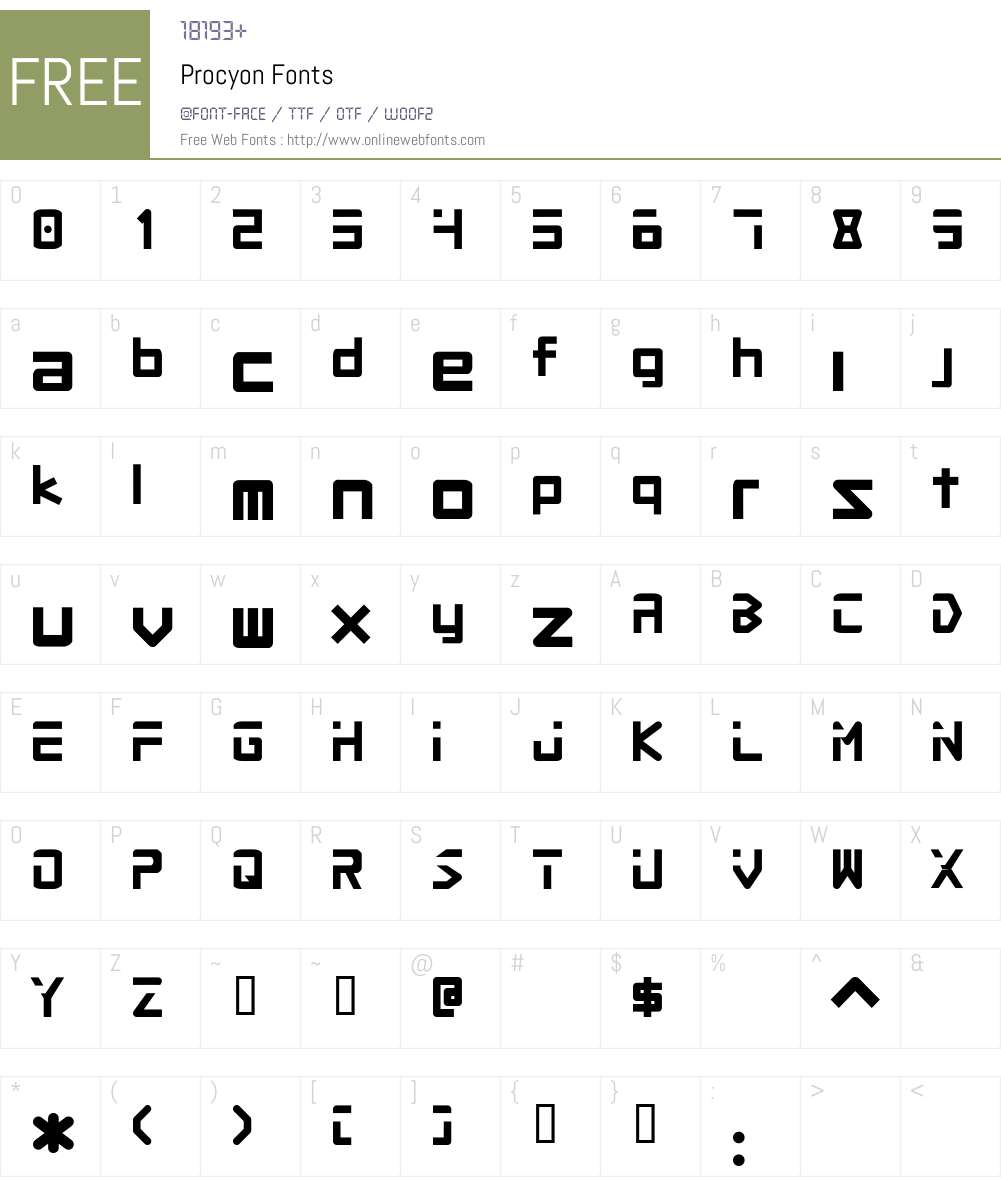 Procyon Font Screenshots
