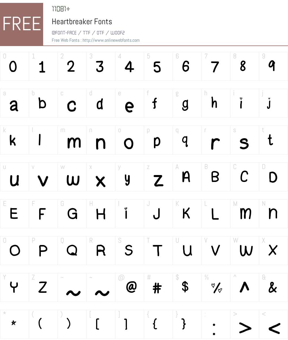 Heartbreaker Font Screenshots