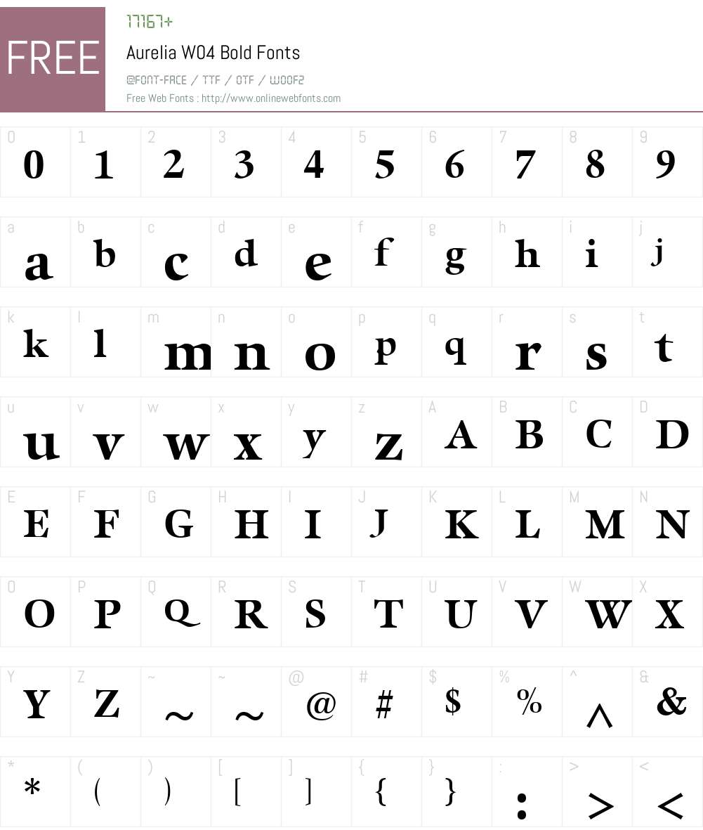 Aurelia Font Screenshots