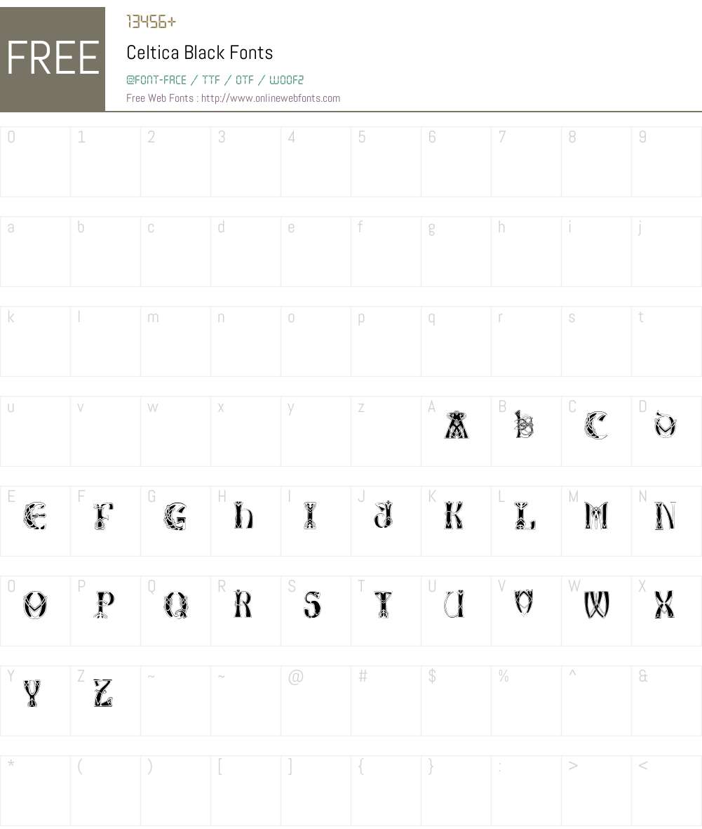 CelticaBlack Font Screenshots