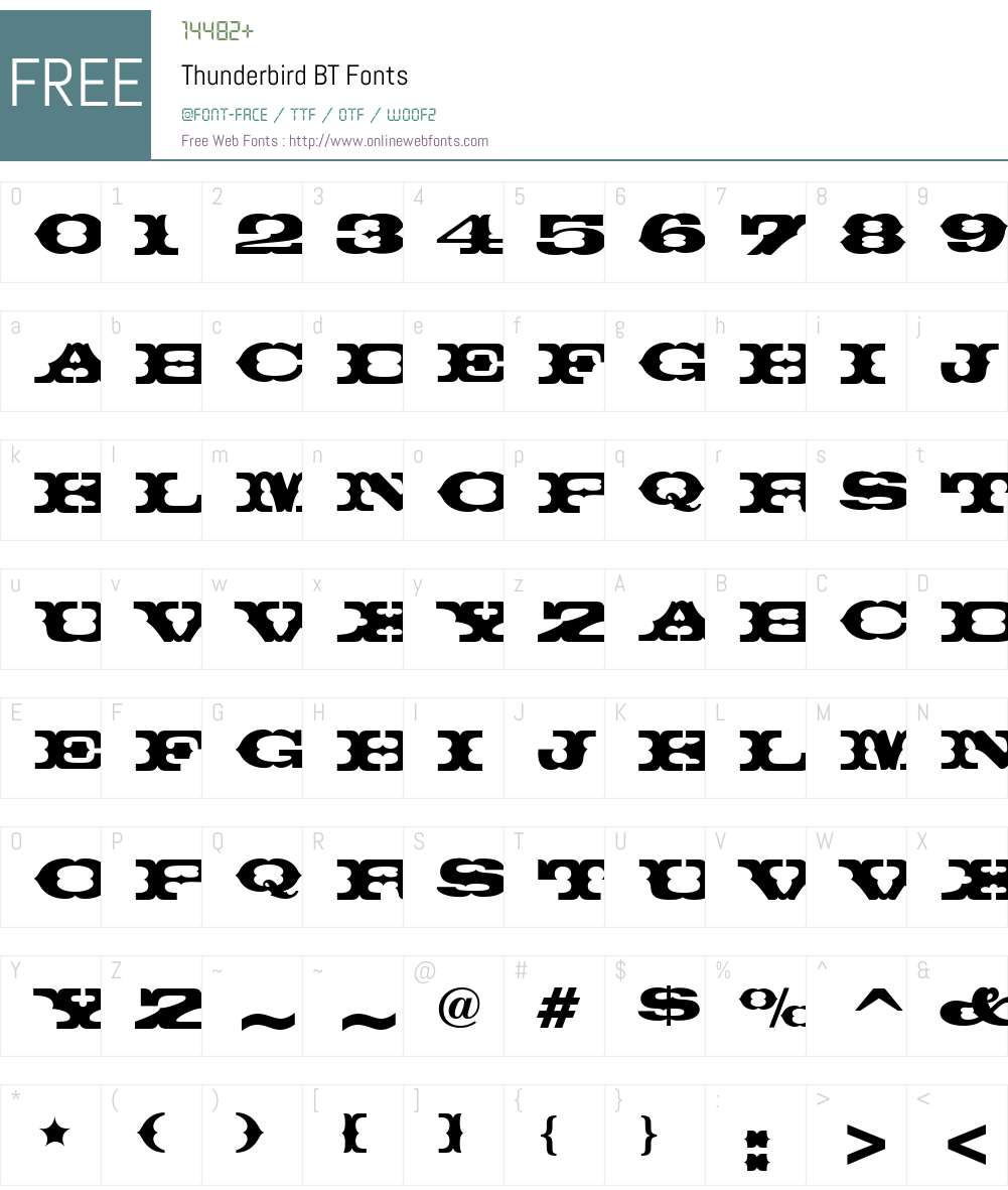 Thunderbird BT Font Screenshots
