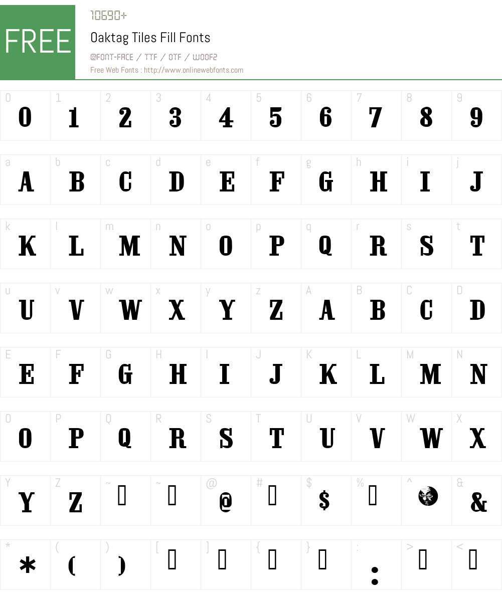 Oaktag Tiles Fill Font Screenshots
