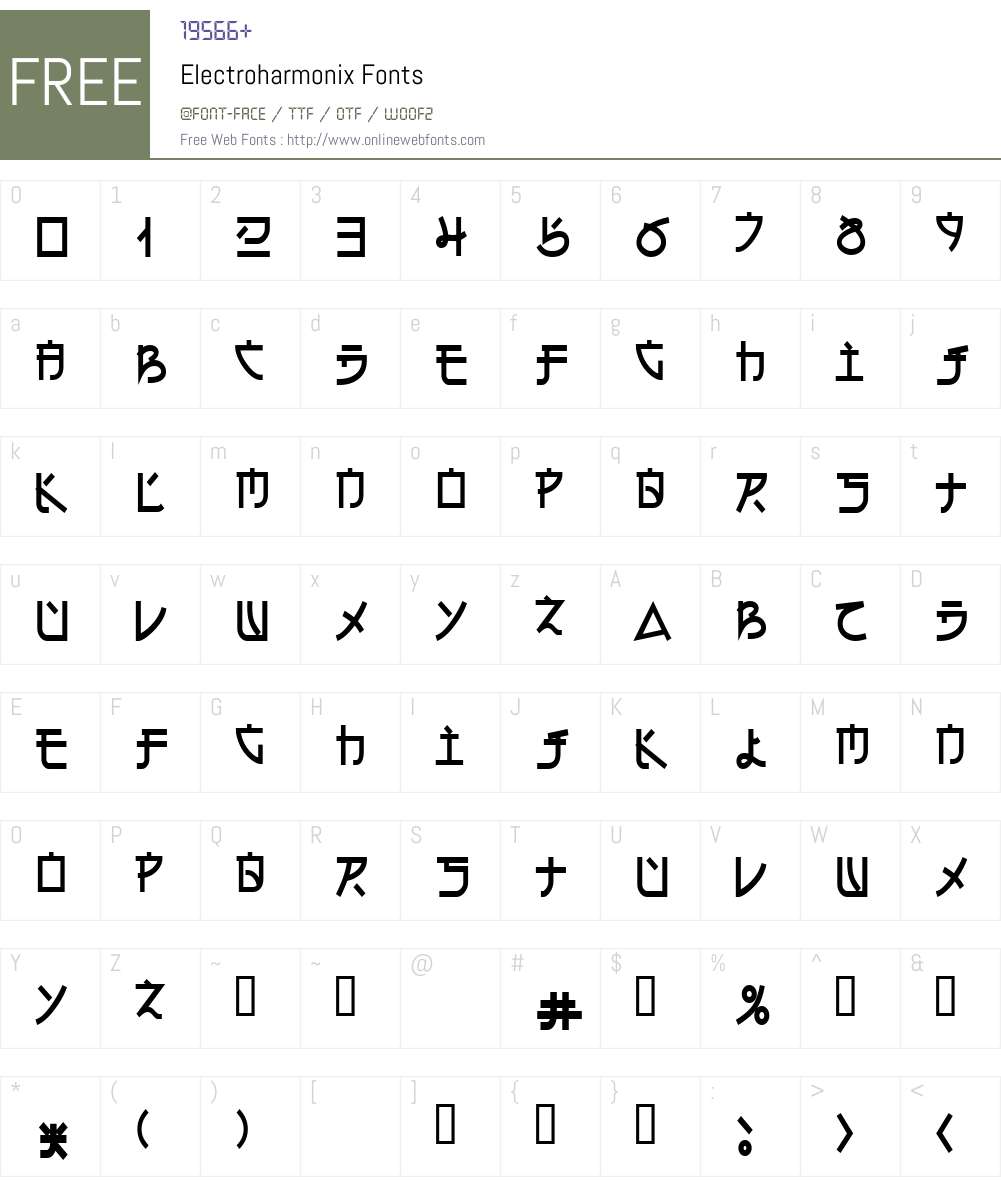 Electroharmonix Font Screenshots
