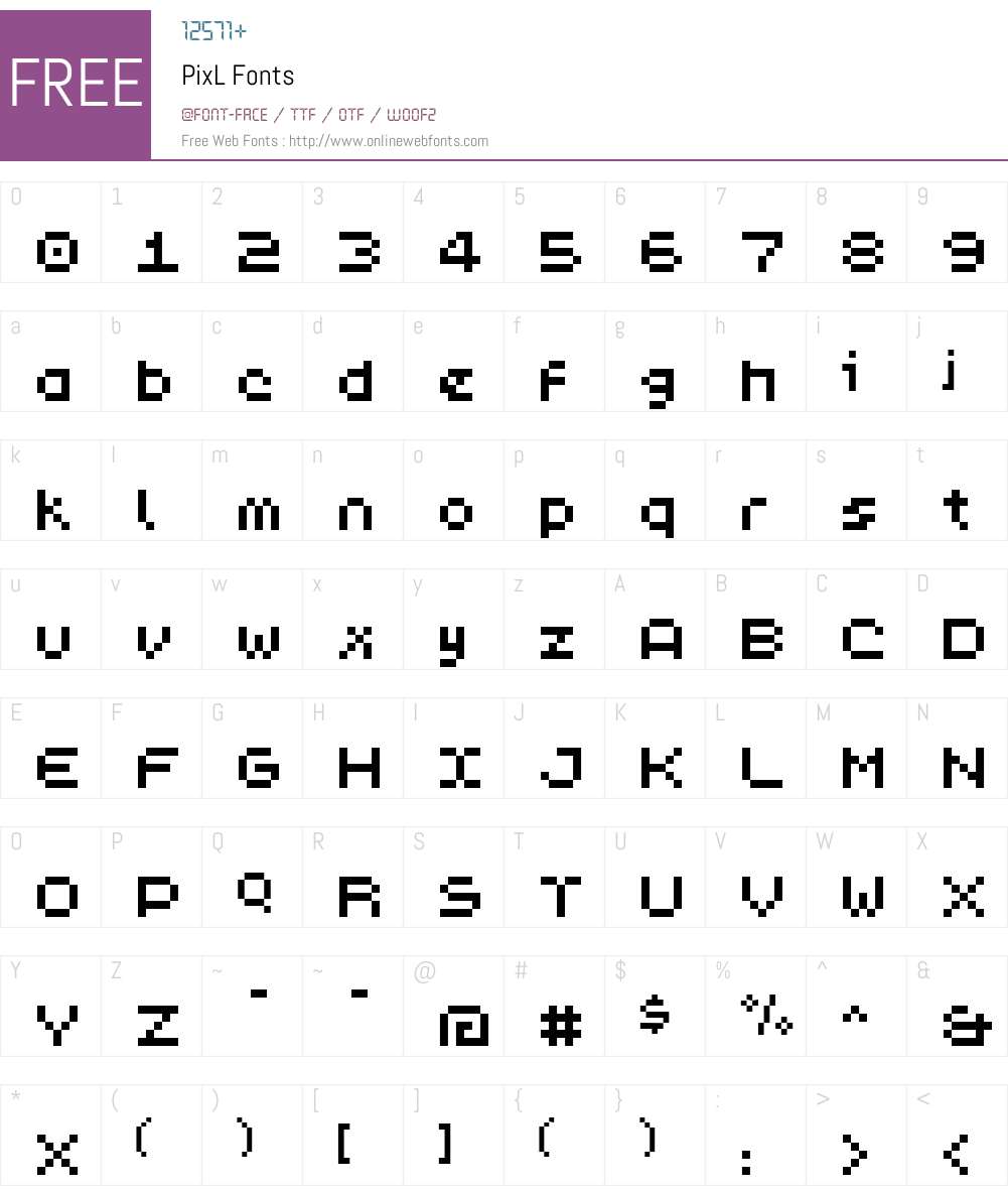 PixL Font Screenshots
