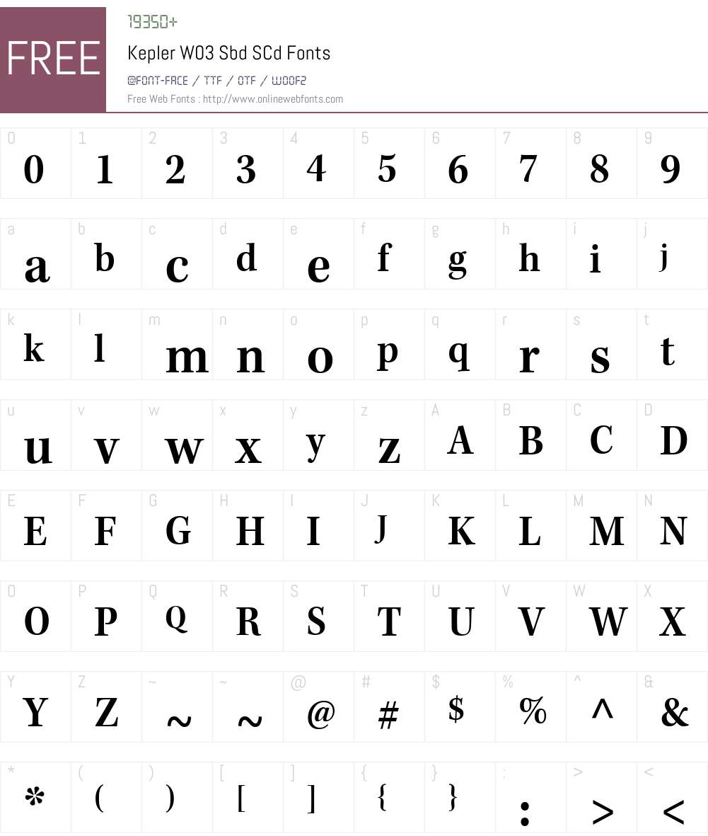 KeplerW03-SbdSCd Font Screenshots