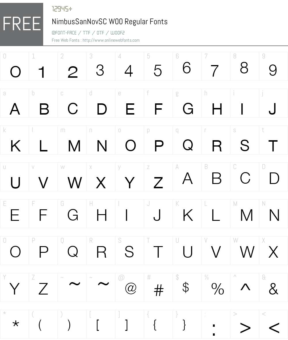 NimbusSanNovSCW00-Regular Font Screenshots