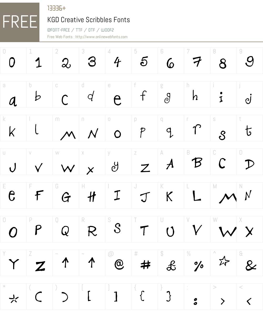 KGD Creative Scribbles Font Screenshots