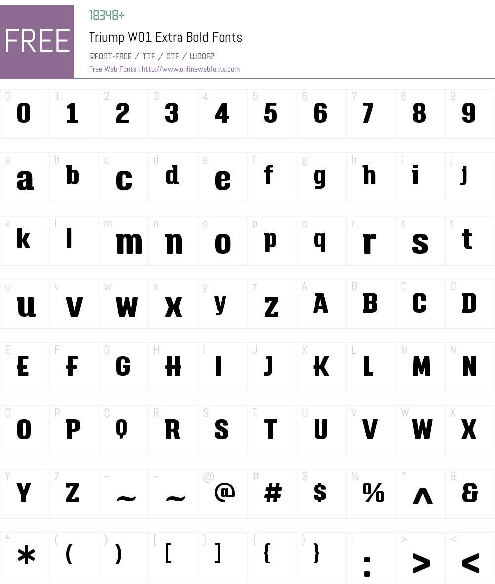 TriumpW01-ExtraBold Font Screenshots