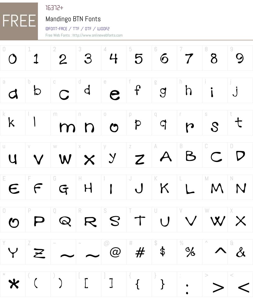 Mandingo BTN Font Screenshots