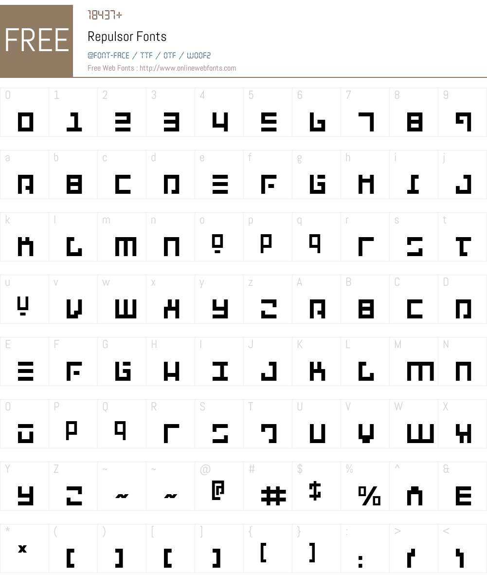Repulsor Font Screenshots