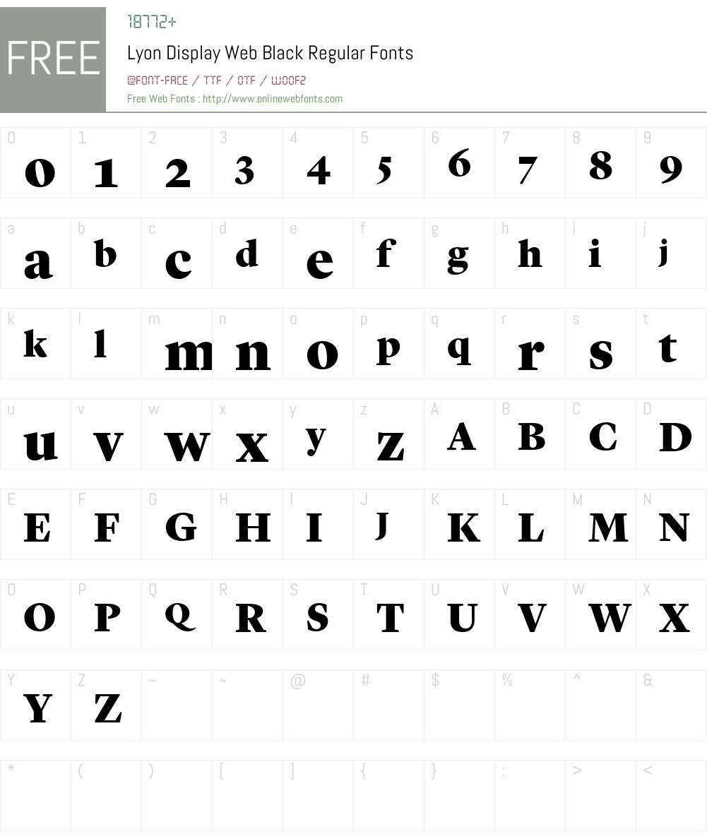 Lyon Display Web Black Font Screenshots