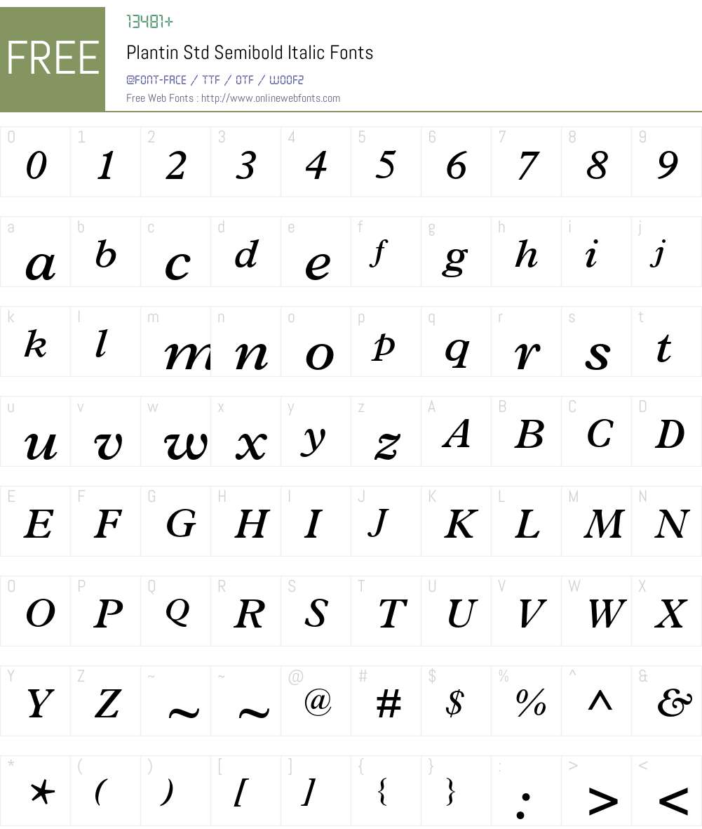 Plantin Std Font Screenshots