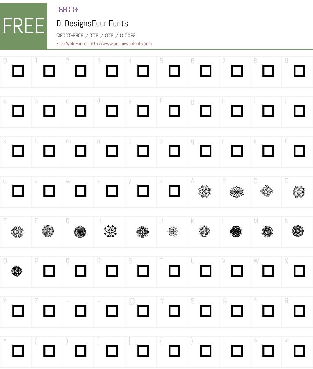 DLDesignsFour Font Screenshots