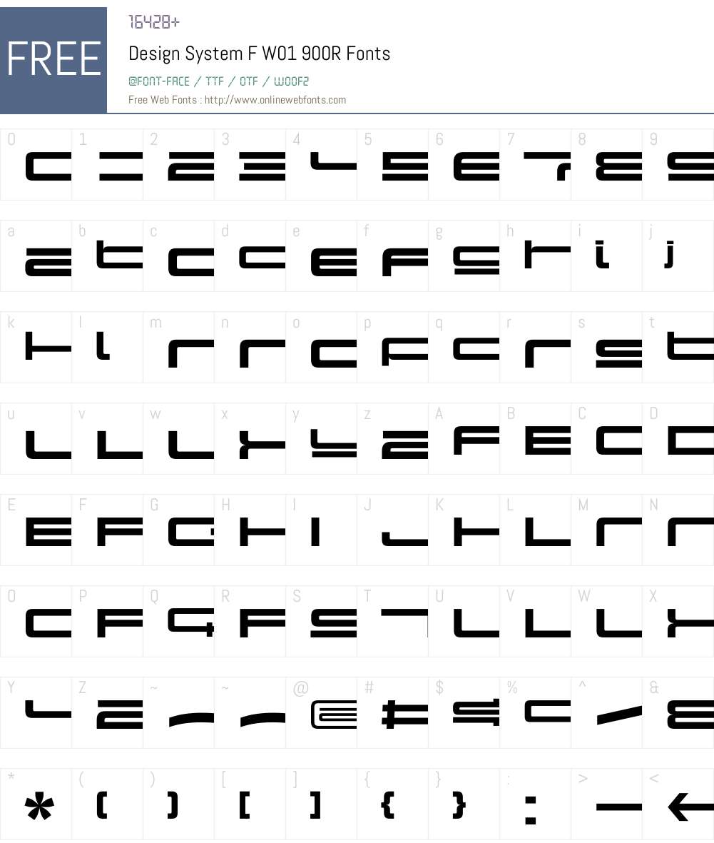 DesignSystemFW01-900R Font Screenshots