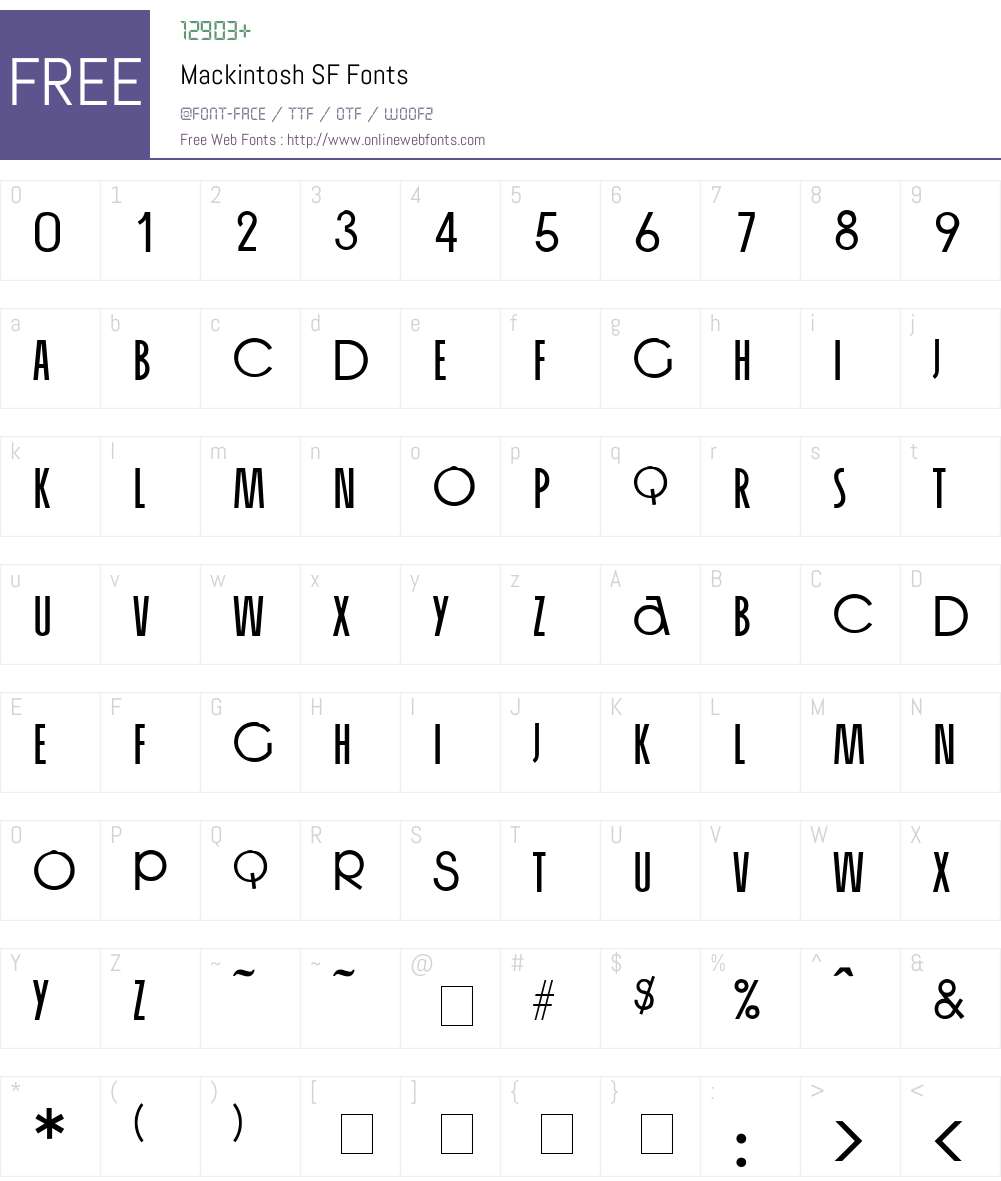 Mackintosh SF Font Screenshots