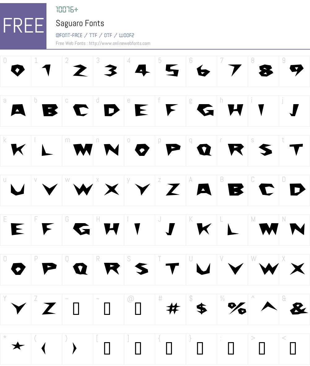 Saguaro Font Screenshots