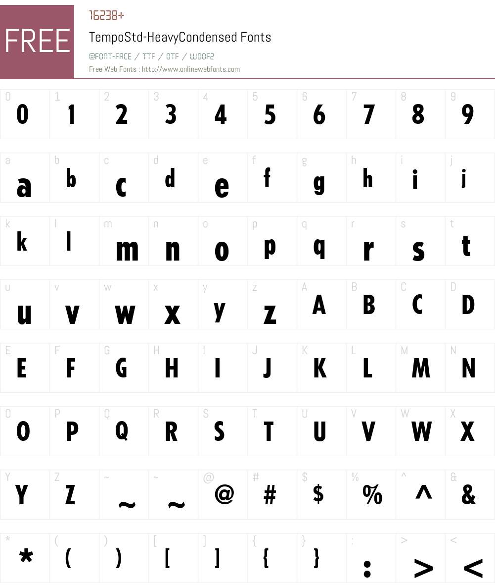 TempoStd-HeavyCondensed Font Screenshots