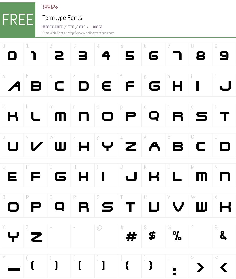 Termtype Font Screenshots