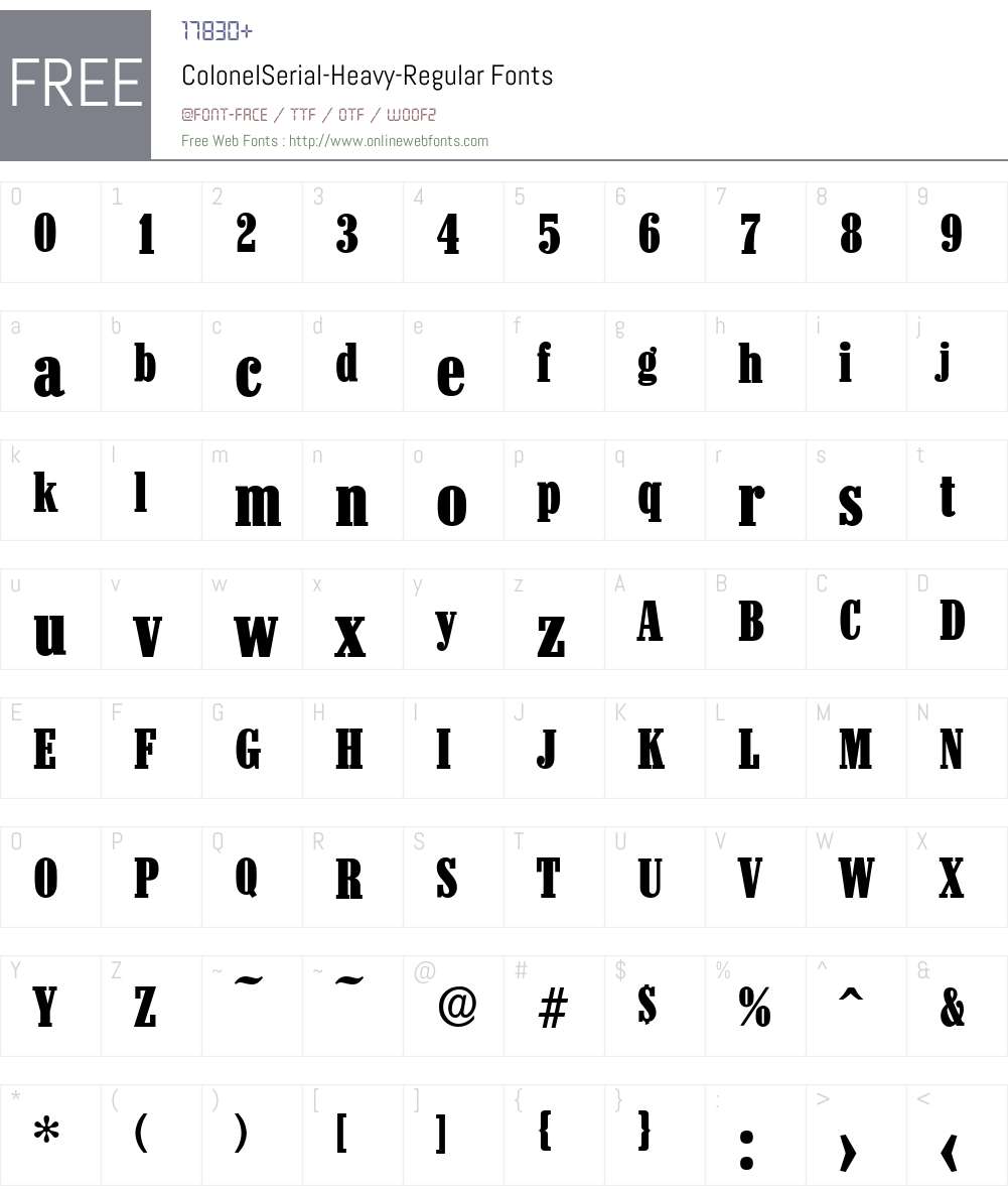 ColonelSerial-Heavy Font Screenshots
