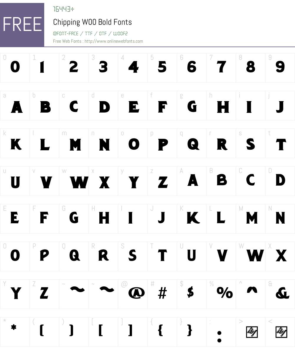 ChippingW00-Bold Font Screenshots
