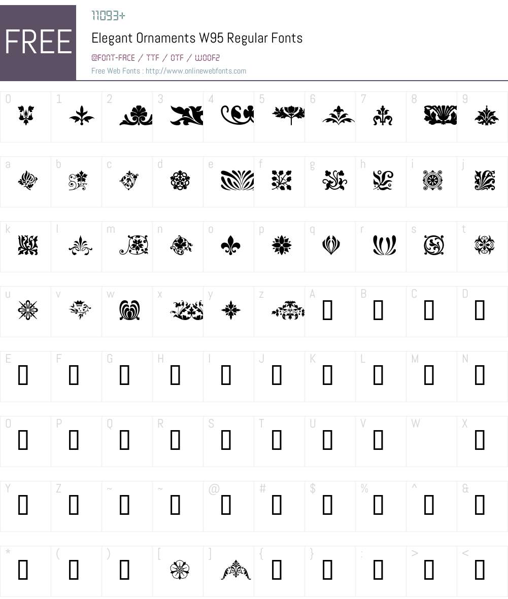 Elegant Ornaments Font Screenshots