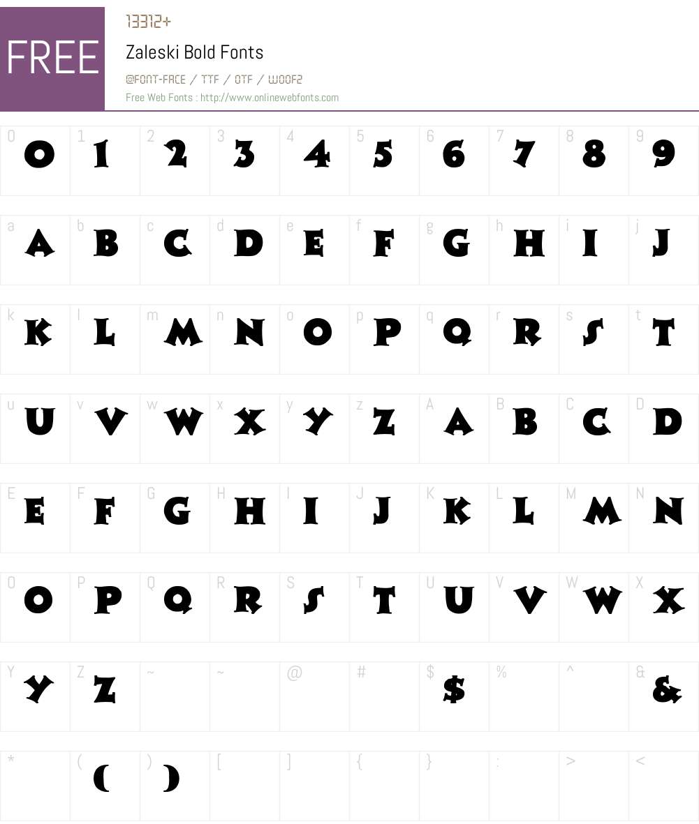 Zaleski bold Font Screenshots