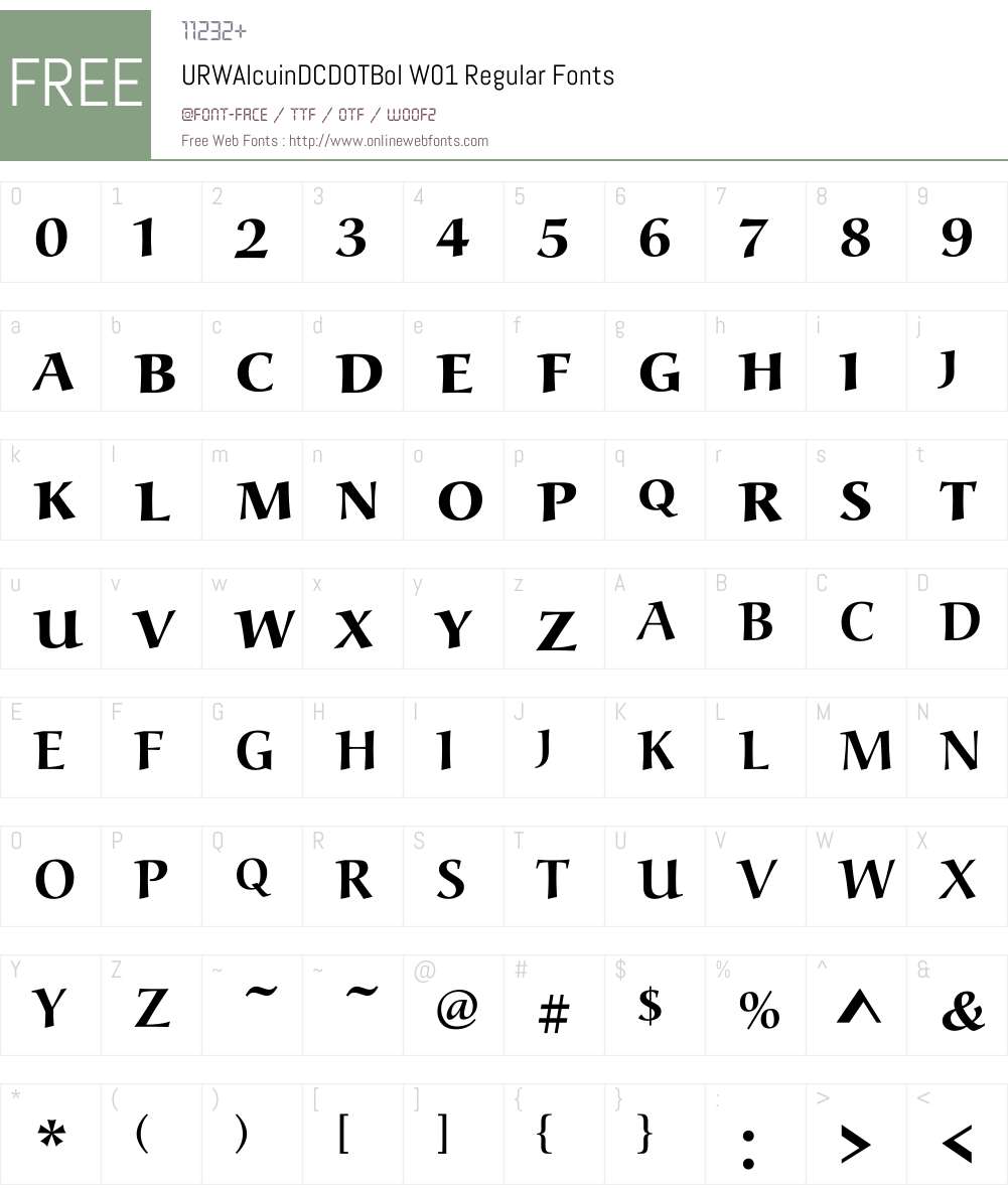 URWAlcuinDCDOTBolW01-Rg Font Screenshots