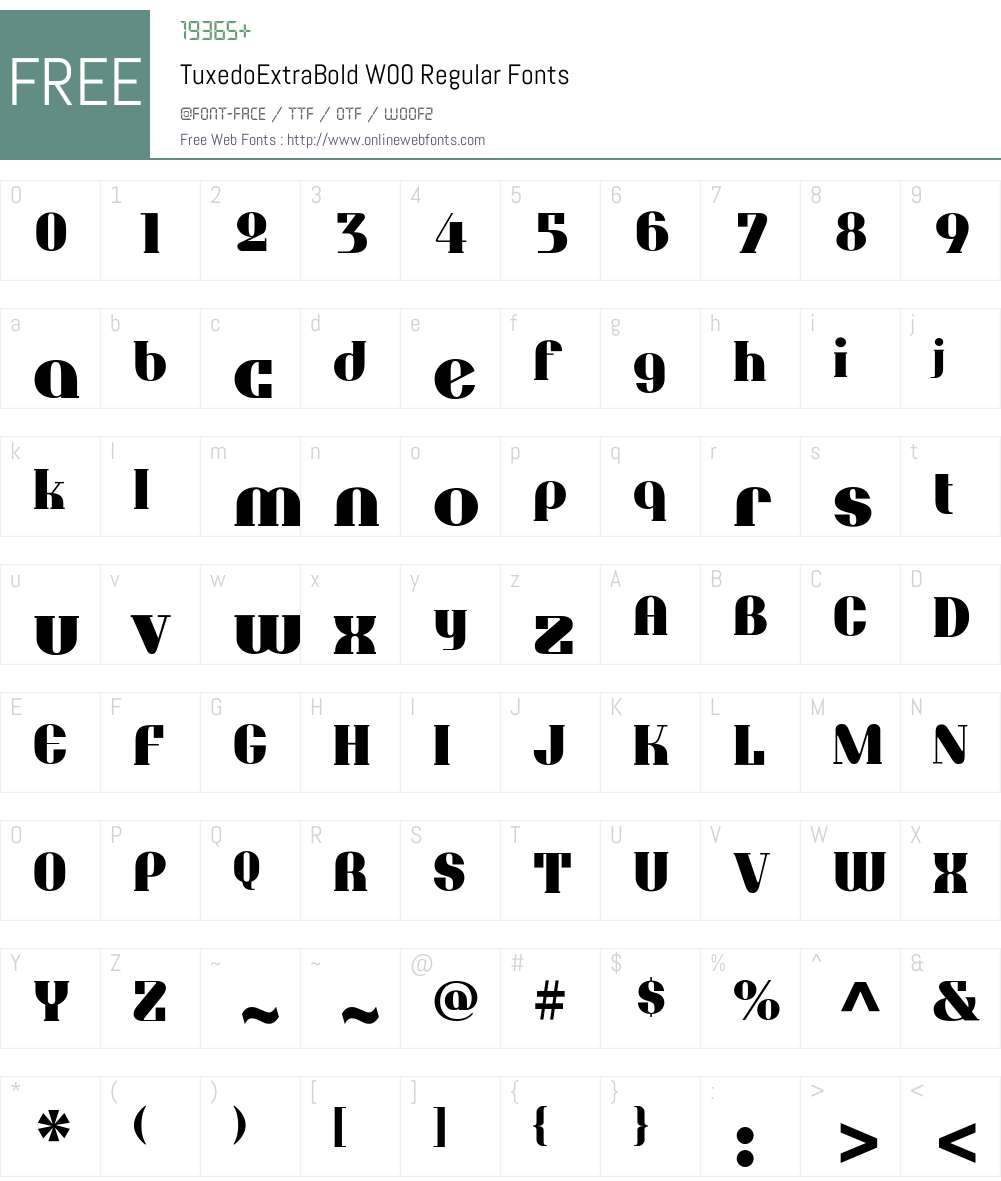 TuxedoExtraBoldW00-Regular Font Screenshots